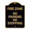 Signmission Designer Series Sign-No Parking No Stopping, Black & Gold Aluminum Sign, 18" x 24", BG-1824-23703 A-DES-BG-1824-23703 - alternate 1